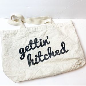 Fashion | Distressed Gettin' Hitched Canvas Tote Bag
